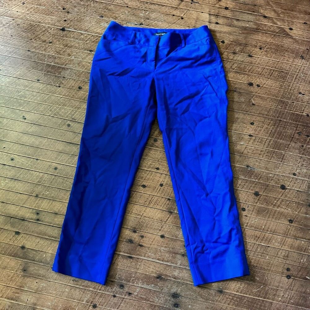 White House Black Market bright blue slim ankle 6 slacks